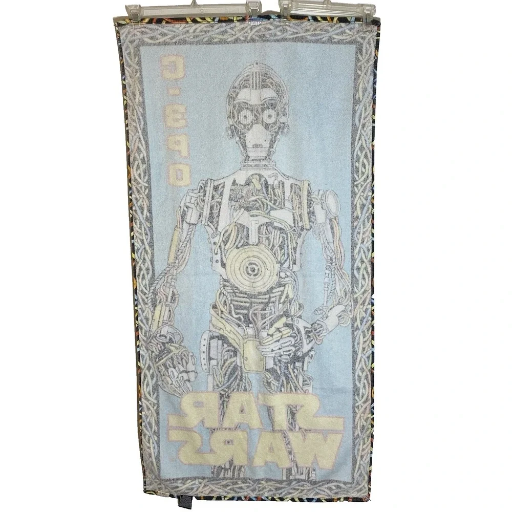Vintage C-3PO Star Wars Beach Towel 100% Cotton Lucas Film Robot Pre Covered